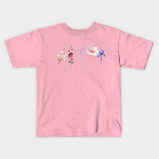 Say it with flowers Kids T-Shirt by TeeHeeStore